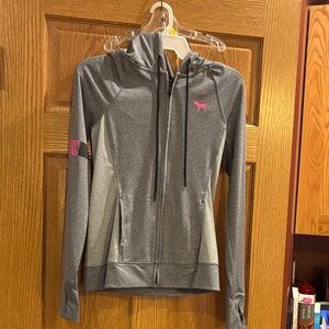PINK Victoria's Secret Gray Hoodie with Pink Accents